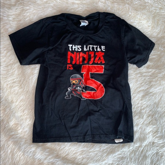 Kid,Dad and Mom Happy Birthday Ninja ThemeT-Shirts. Cupcake Toppers and Backdrop - Picture 5 of 16